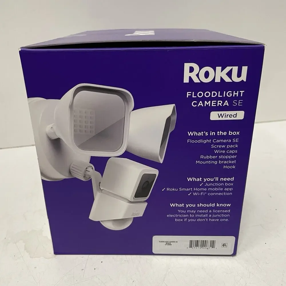 Roku Smart Home Floodlight Camera SE Wi-Fi Connected, Wired Surveillance Camera - Picture 2 of 4